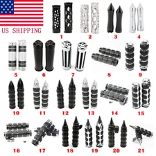 1" Motorcycle Handle Bar Hand Grips for Honda Suzuki Kawasaki Yamaha Harley USA