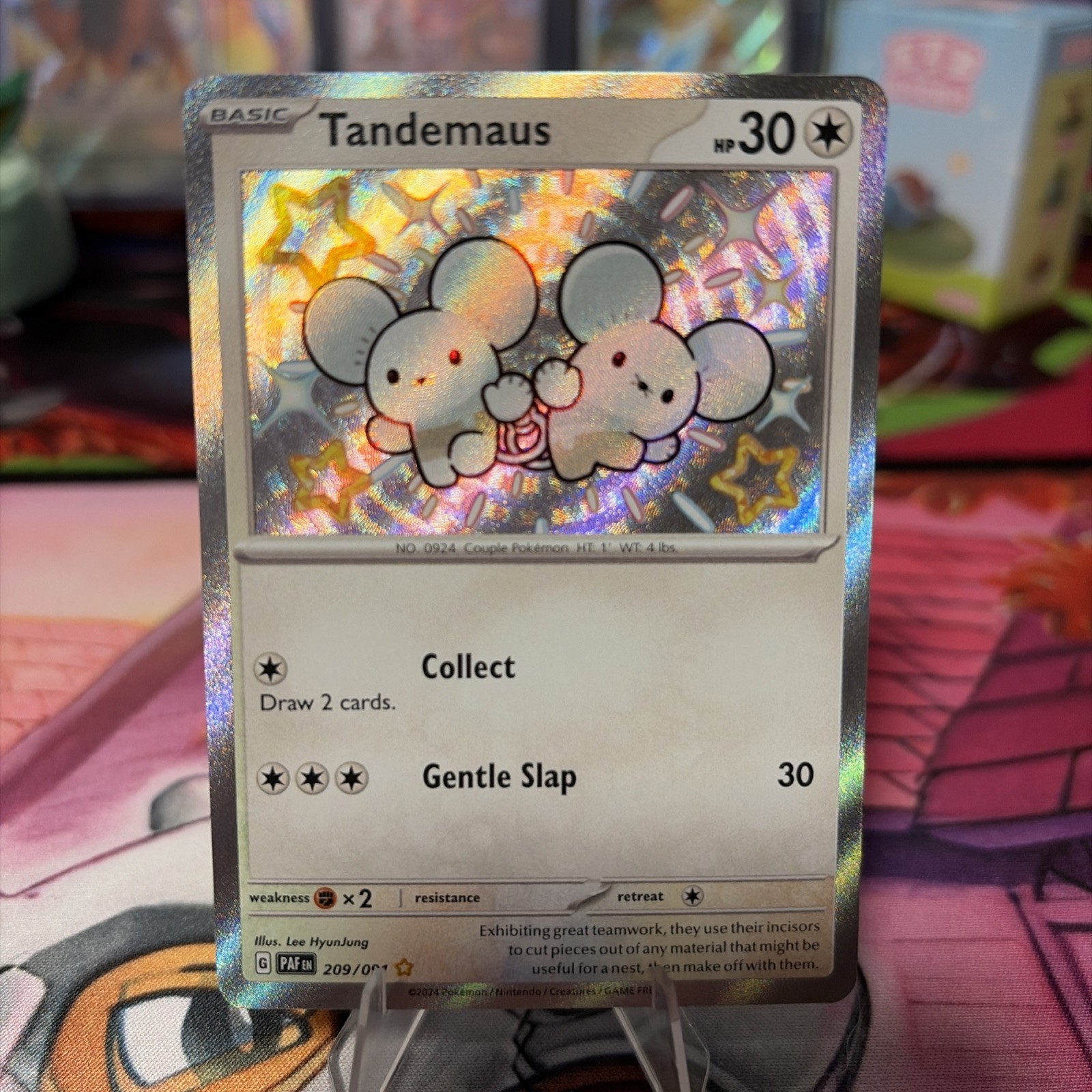 Tandemaus 209/091 Shiny Rare Paldean Fates Pokemon Holo.