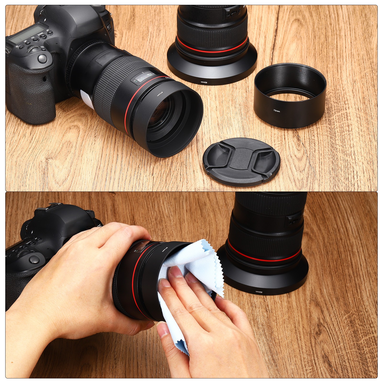 62mm Lens Cap, 3 Pack Sides Pinch Snap Camera Lens Cover for Front Lens