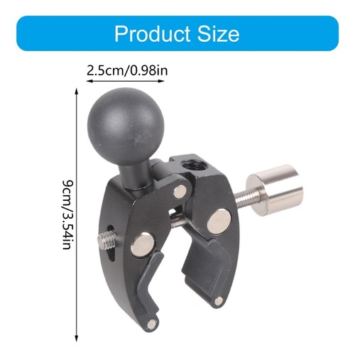 25mm Aluminium Kugelkopf Halterung Klemme für Motorrad Bike 15-55mm Rail Rod Clamp - Bild 8 von 10