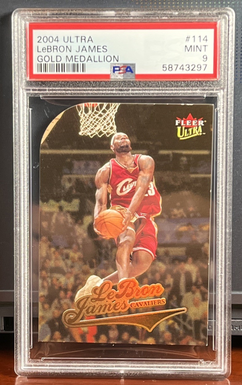 2004-05 Fleer Ultra LeBron James Gold Medallion #114 Cavaliers PSA 9