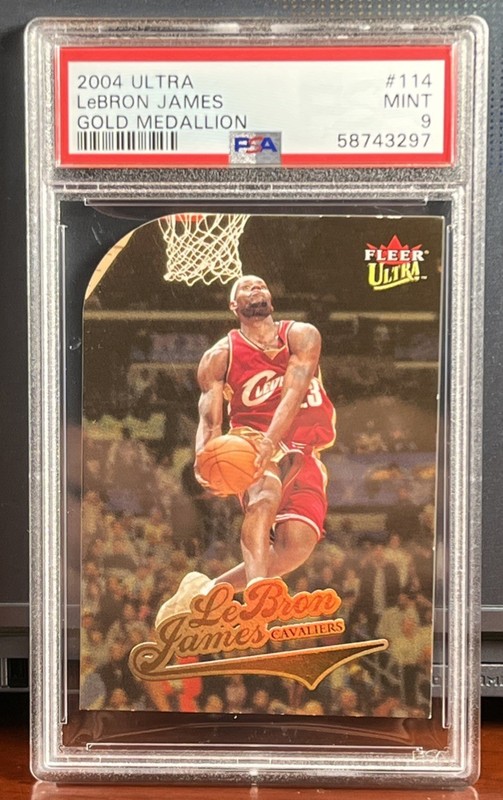 2004-05 Fleer Ultra LeBron James Gold Medallion #114 Cavaliers PSA 9
