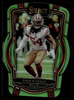2022 Panini Select #215 Fred Warner Neon Green Prizm Die Cut #/299