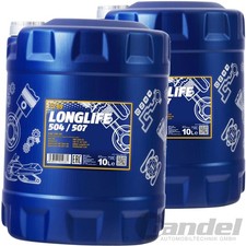 2x 10 Liter 5W-30 MANNOL LONGLIFE MOTORÖL passend für VW 504/700 BMW LL-04