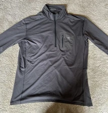 Arc'teryx Men's Half Zip Base Layer Top Long Sleeve, Gray, Size XXL fits small 