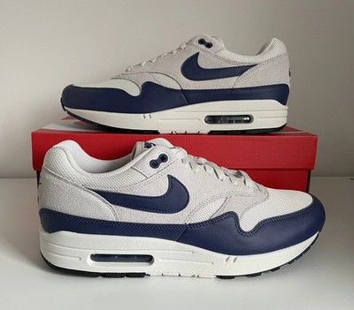 Authentische Nike Air Max 1 Essential Turnschuhe weiß lila alle Größen neu mit Karton UVP 140 £