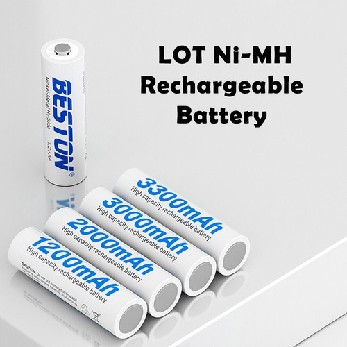 Batterie Ricaricabili 3000mAh Ni-MH 1.2V AA Cell Battery + Custodia Lotto 4Pack Giocattolo - Foto 5 di 15