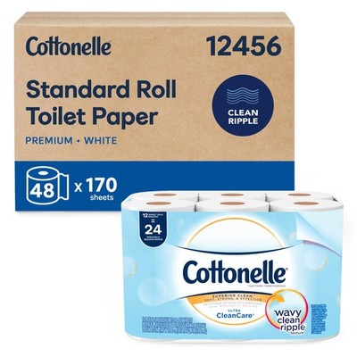 Cottonelle Professional Standard Roll Toilet 4 Count (Pack of 12), White 