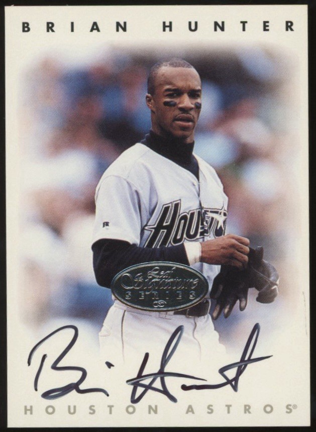 1996 Leaf Signature Series Brian Hunter Autograph card Bronze Silver Astros