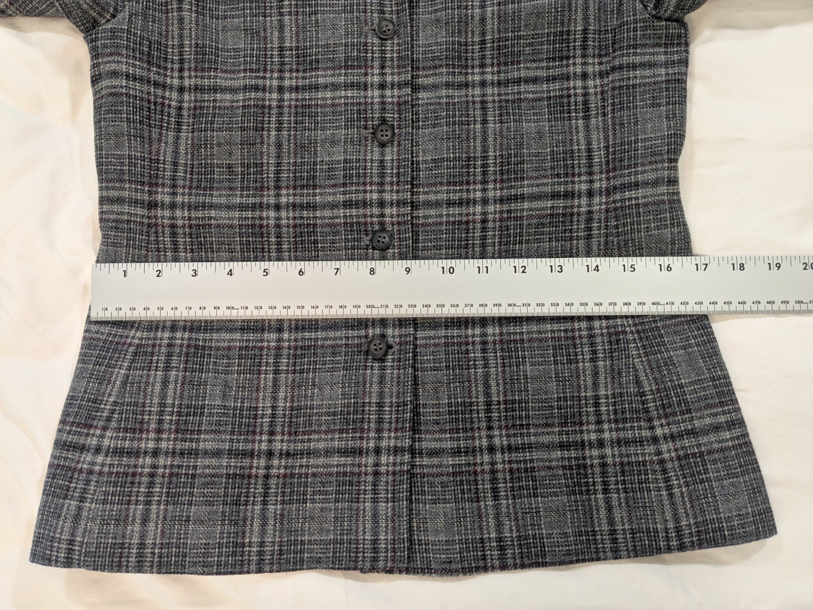 Gray Wool Plaid Pendleton Light Jacket Size Medium - image 6
