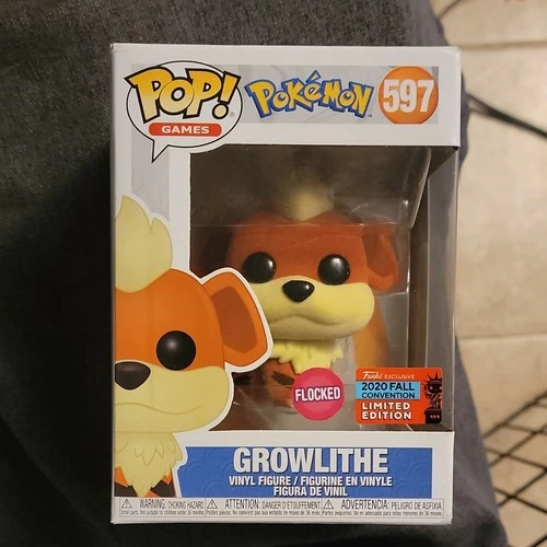 Funko Pop! Vinyl Pokémon Growlithe 2020 Fall Convention Flocked Exclusive #597
