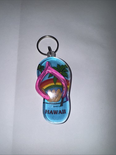 Hawaii Keychain Hang Loose Hawaii Tiki Surfer Plastic Flip-Flop - Picture 2 of 7