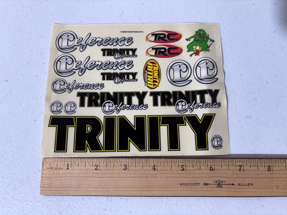 Trinity TRC Vintage 1/10 1/12 RC R/C Reference Sticker Sheet 2002 NEW NOS Old - Image 3 of 3