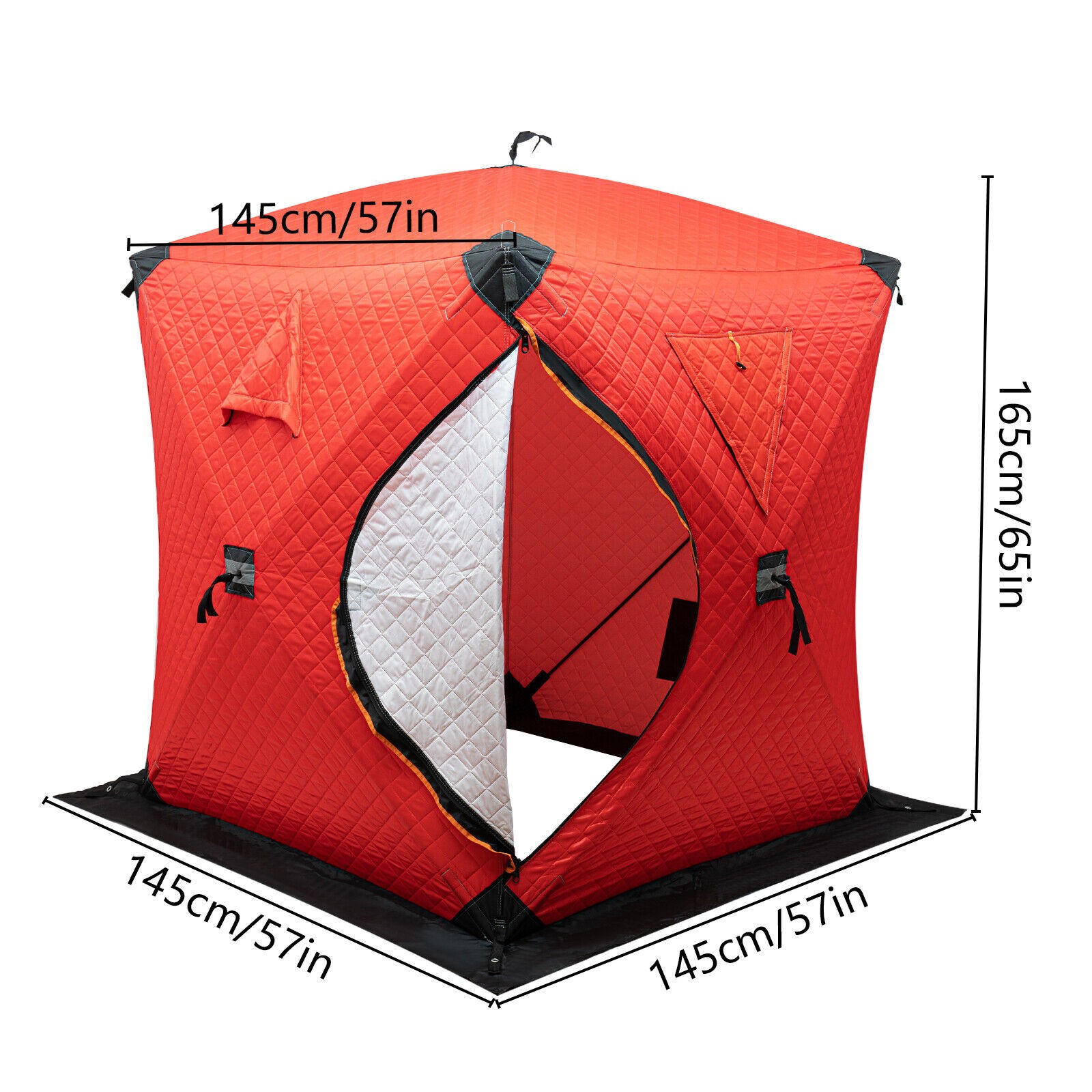 Pop-up 2-person Ice Shelter Fishing Tent Shanty Inside Oxford Fabric Portable