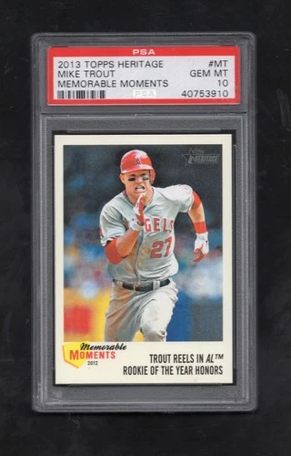 2013 TOPPS  HERITAGE MEMORABLE MOMENTS #MT MIKE TROUT PSA 10 GEM MINT (ANGELS)