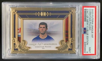 Christian Pulisic 2023 Futera Unique World Football 23KT Gold Patch 1/1 PSA 9