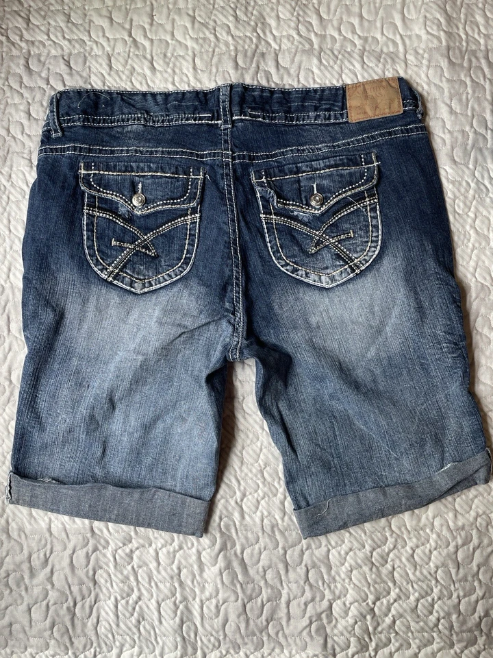 Amethyst Jeans Women’s Bermuda Shorts Size 18 Plus Dis Cuffed Blue Denim Stretch - Image 2 of 4