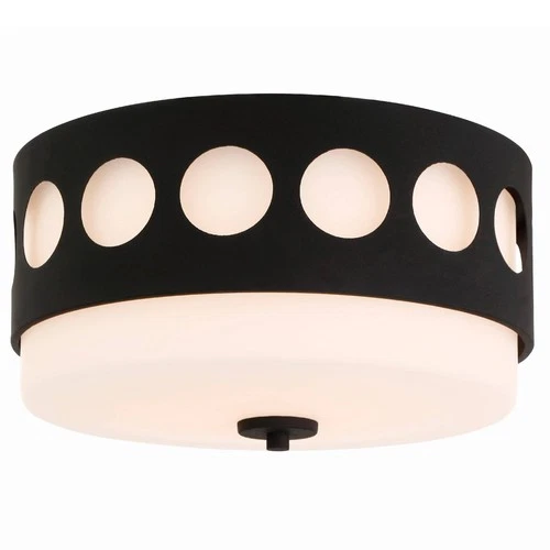 Crystorama Kirby 13 1/4" Wide Black Forged Ceiling Light - Picture 1 of 6