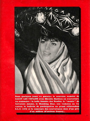 MIREILLE MATHIEU = PRESSESCHNITT 1 SEITE 1970 / CLIPPING