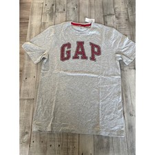 Gap Kids Boys XXL 14-16 Logo T-Shirt Heather Gray Burgundy Short Sleeve Tee NWT