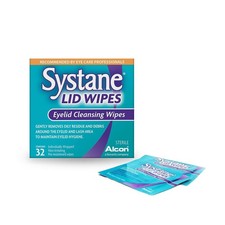 Systane Lid Wipes Eyelid Cleansing Sterile Wipes 32 Count for Sensitive Eyes