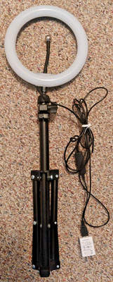 Canal toy led Ring Light with Stand, Black, Portable, AC-Powered, White Light
