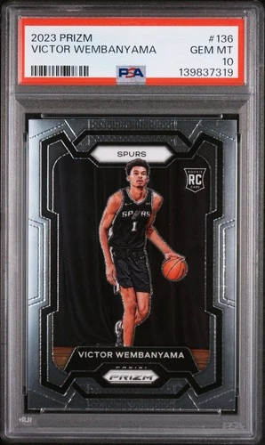 2023 PANINI PRIZM #136 VICTOR WEMBANYAMA ROOKIE RC PSA 10