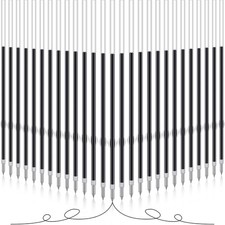 Outus 60 Pcs 0.7 mm Black Retractable Pen Refills Bulk 4.2inch Replacement Ballp