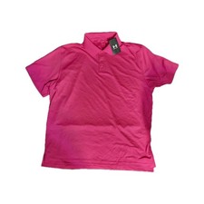 Under Armour Men's Polo Shirt Pink XXL Loose Fit Short Sleeve