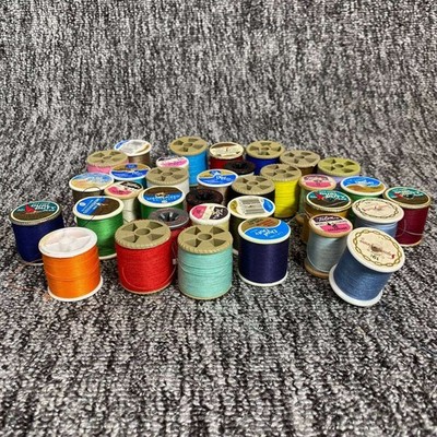 Vintage Coats & Clark Talon Molnlycke Sewing Thread Lot 34 Spools Multicolor
