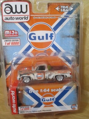 Auto World Mijo Exclusive Patina Gulf Oil 1978 Chevy Pickup  1:64 D Rubber Tires