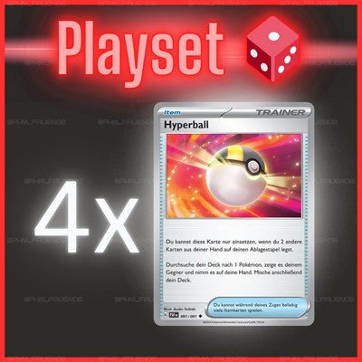 4x Hyperball 091/091 PAF  Played  Deutsch  Playset Pokemon 196/198 SVI
