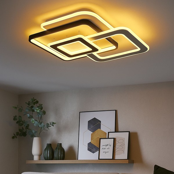 Deckenlampe Schlafzimmerlampe Deckenleuchte Kristalleffekt Flurlampe Led L 50 Cm-image