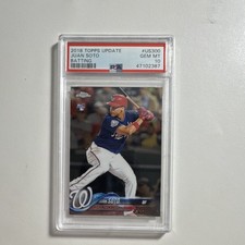 Topps 2018 Update Series Juan Soto Rookie Vertical Blue Jersey #US300 PSA 10