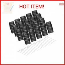 20 Hair Curler Rollers and Plastic Picks for Women and Girls' Stylish Curls (Bla