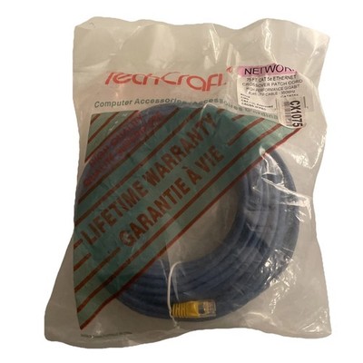 75FT CAT5E Ethernet RJ45 Crossover Patch Cord High Performance Gigabit 350MHz