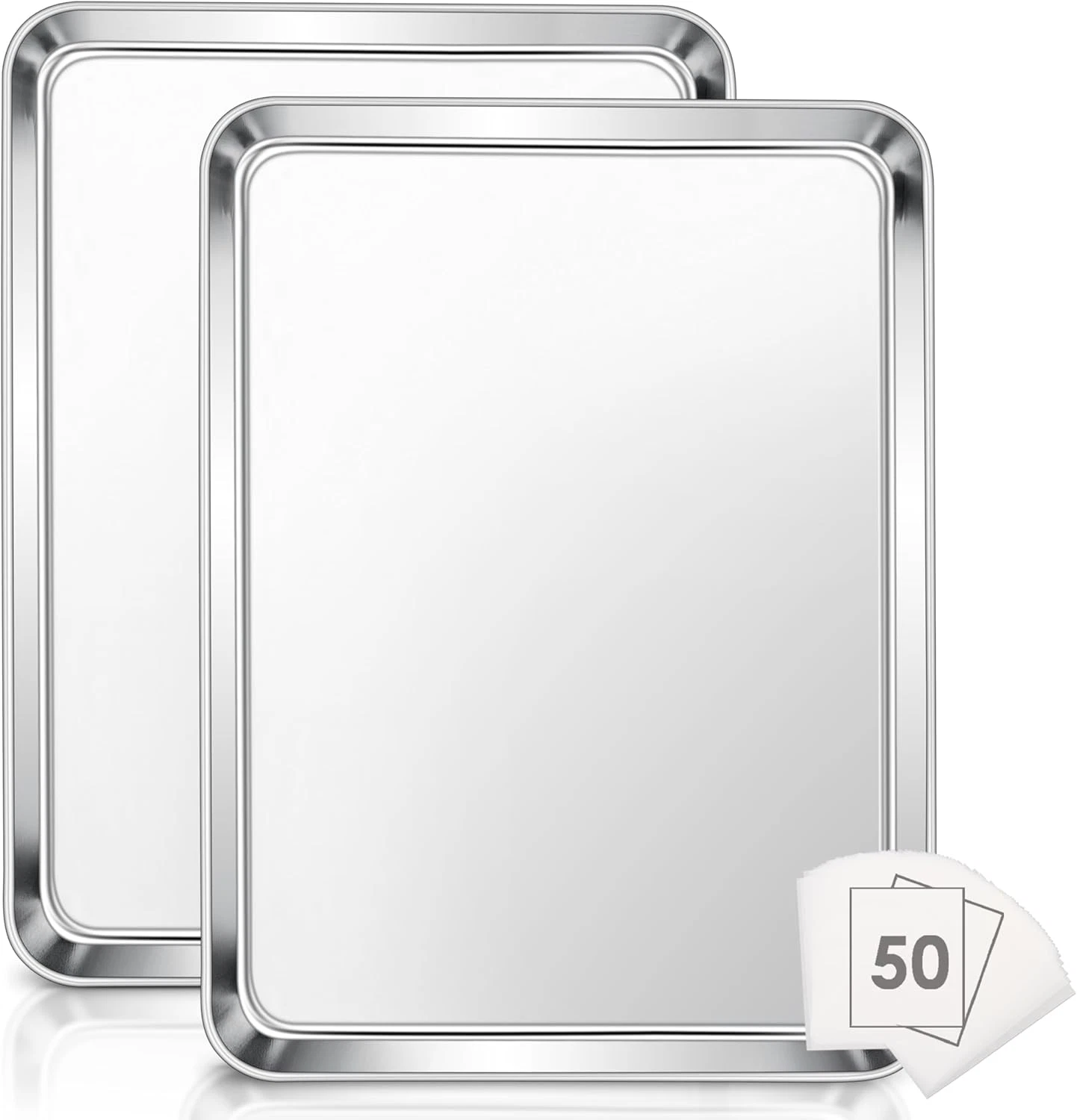 Large Baking Sheet, E-Far 18”X13” Stainless Steel Cookie Sheet Pan for Oven with