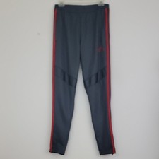 Adidas Gray Charcoal w/ Red Stripes Skinny Climacool Athletic Pants / Womens M