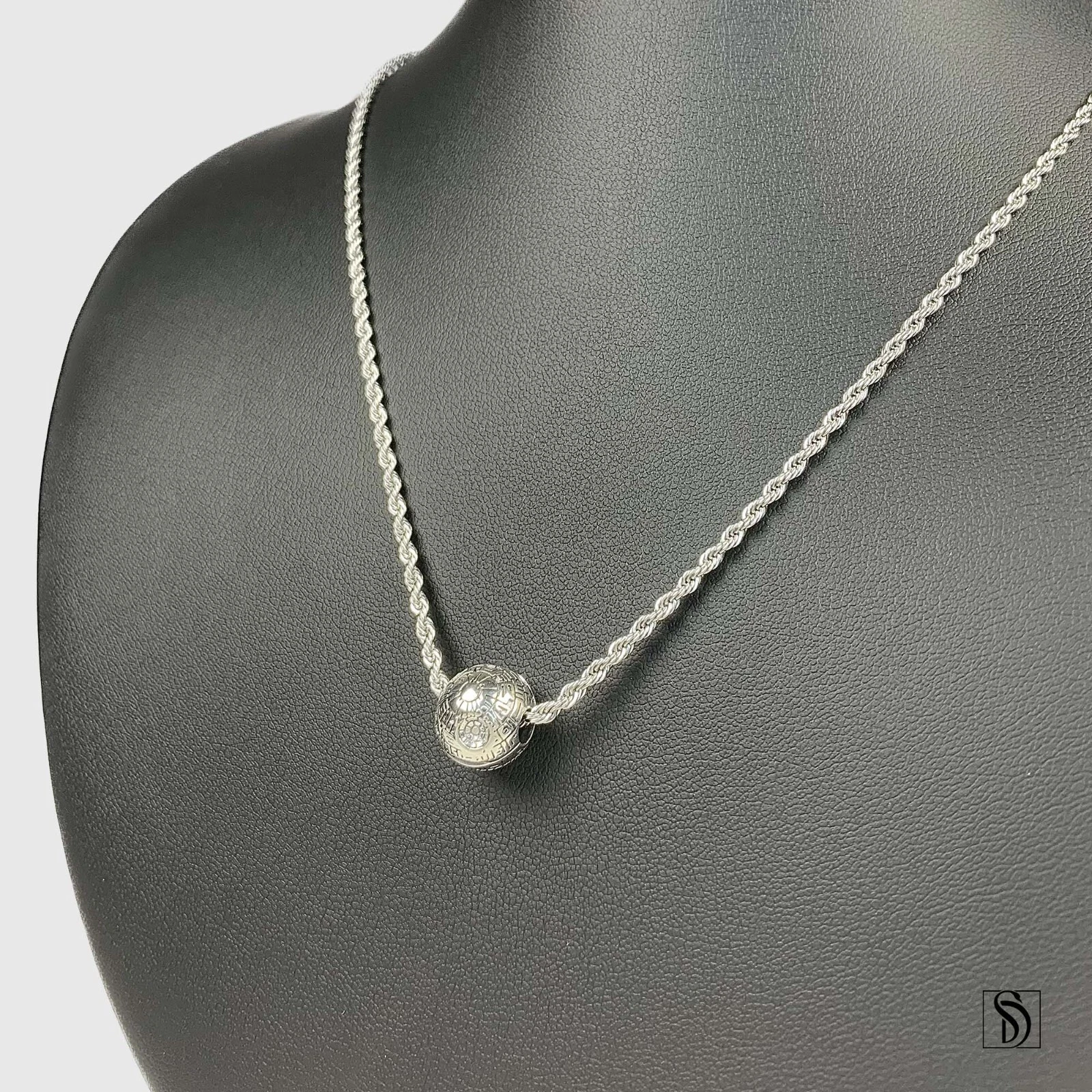 Collier charme étoile de la mort, collier pendentif premium en argent sterling