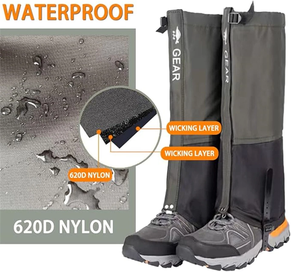 Wasserdicht Gamaschen Wandern Outdoor Nässeschutz Schnee Jagd Klettern Gaiters - Bild 4 von 4