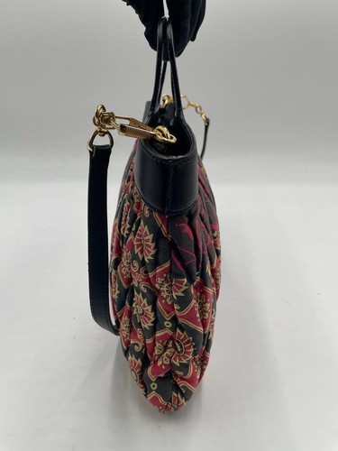 Miu Miu 2way Shoulder Bag Canvas Leather Black Red from Japan Authentic Handbag - Picture 3 of 17