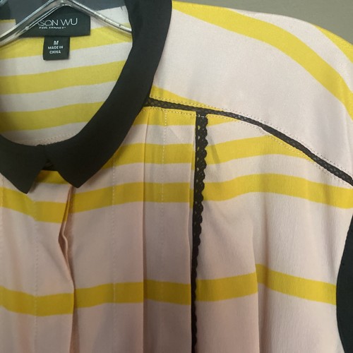 JASON WU For Target sz M Pink Yellow Black Striped Pleated Dress
