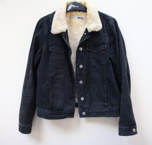 black denim fluffy jacket