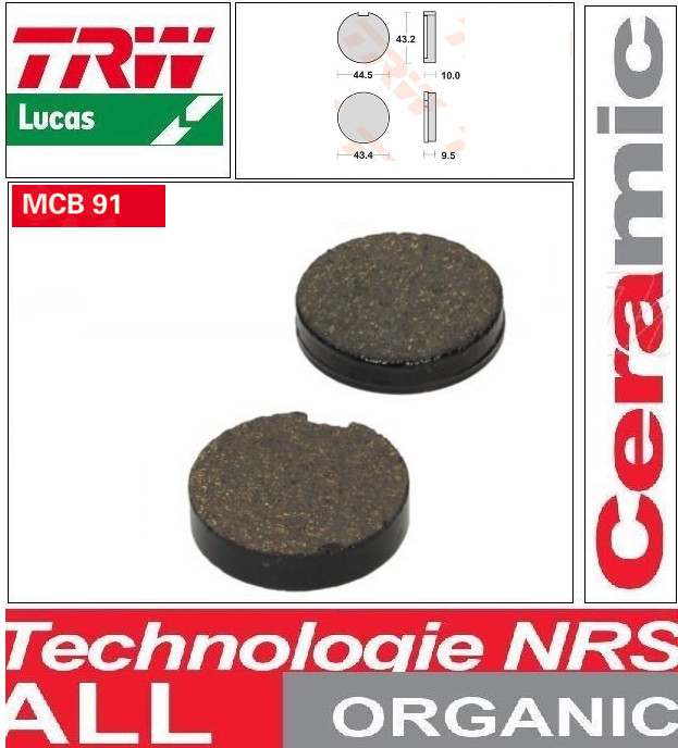 Plaquette frein avant TRW MCB91 pour restaurer le freinage de Kawasaki Z200