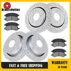 Front and Rear Brake Rotors Pads for Ford F-150 2010 2011 6 Lug Slotted Brakes