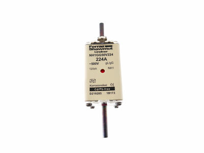 FERRAZ SHAWMUT NH1GG50V224 224A 500V Sicherungseinsatz mit Klinge 3 Stück! NEU!