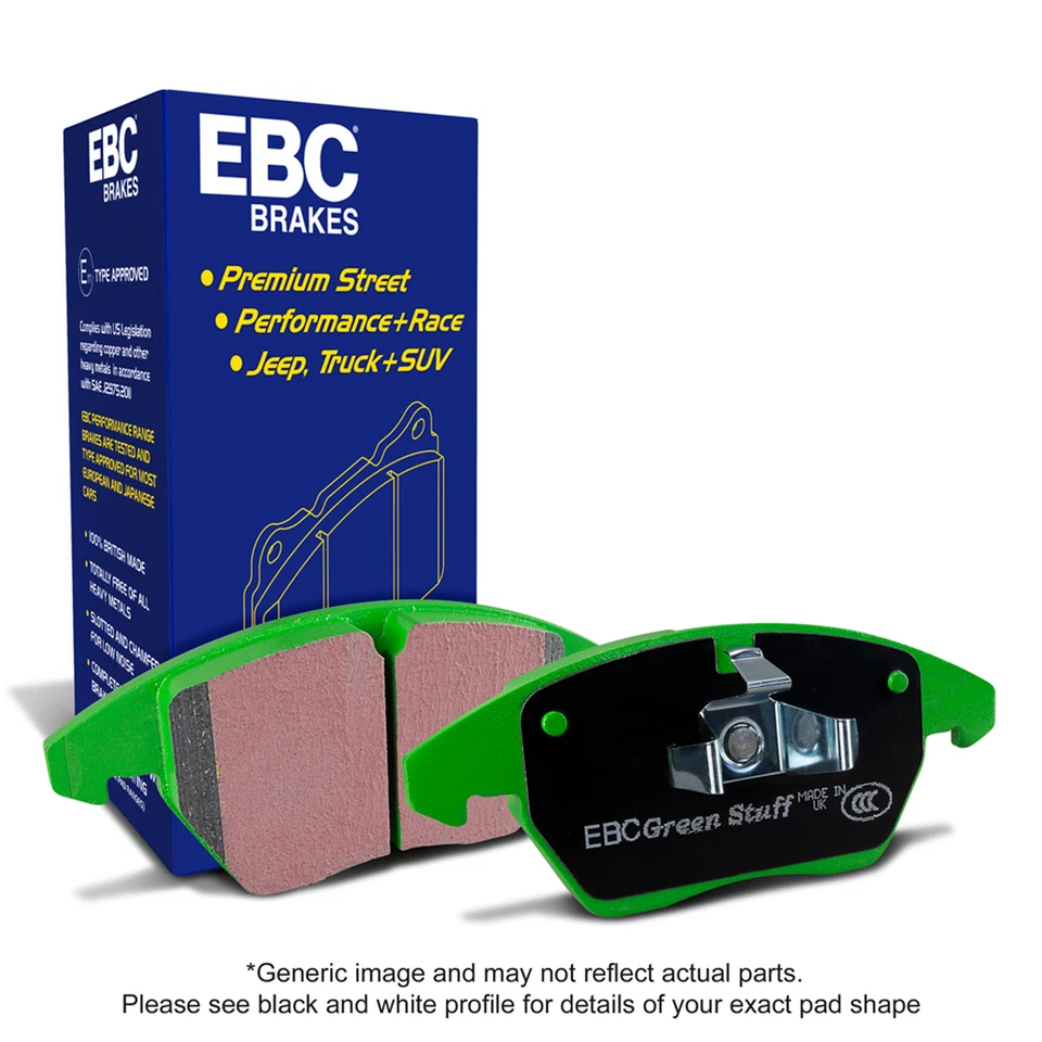 EBC Greenstuff Organic Medium Dust Front Brake Pad Set For 90-93 Geo Storm 1.6L - Image 3 of 4