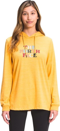 NWT The North Face Yellow L/S Graphic Hooded Tee Top Women's Size M - Picture 2 of 8