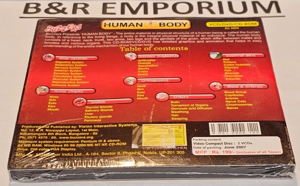 Buzzers Human Body - (2007 Vision Interactive) - New, Sealed VCD