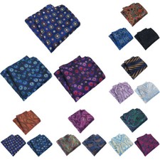 3 PCS Men Classic Flower Paisley Pocket Square Handkerchief Wedding Party Hanky
